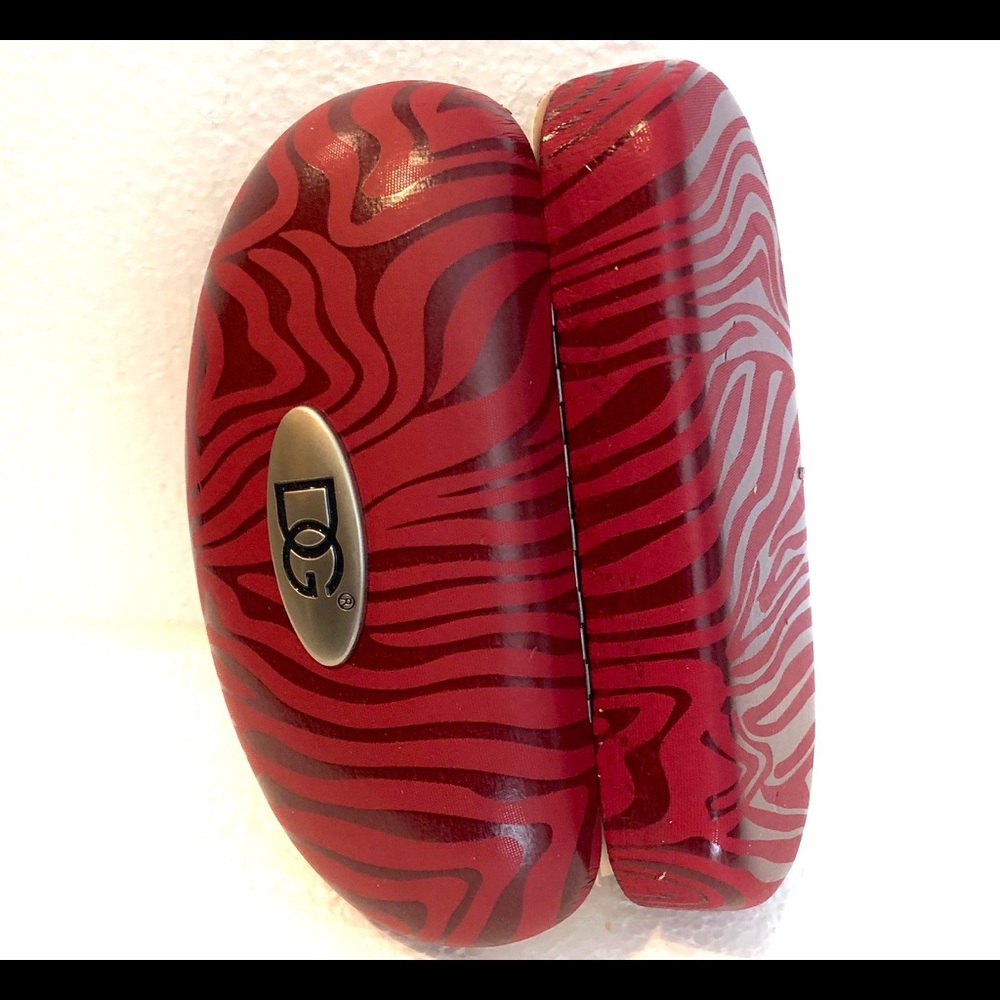 Sunglass Case Red & Black Zebra print Hard Shell